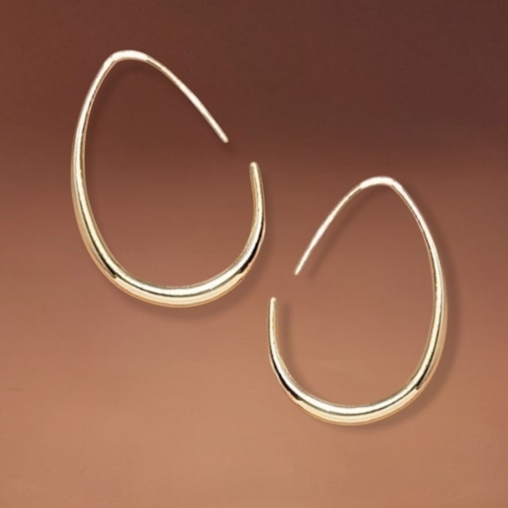 Gold Open Hoop Earrings